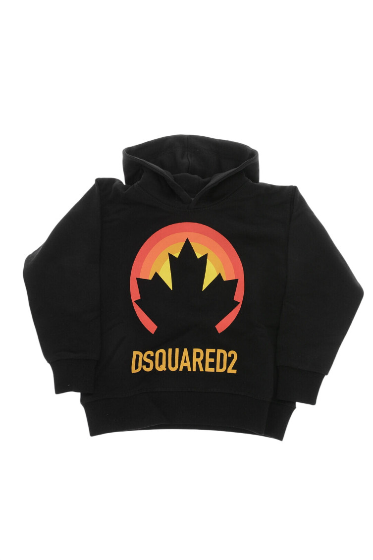 Boys Black Graphic Hoodie