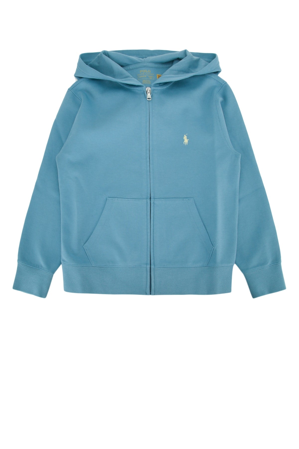 Logo-Embroidered Zip-Up Hoodie — Blue