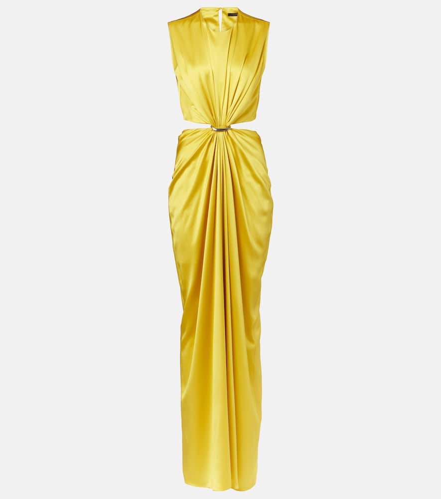 Panaro draped cutout silk maxi dress