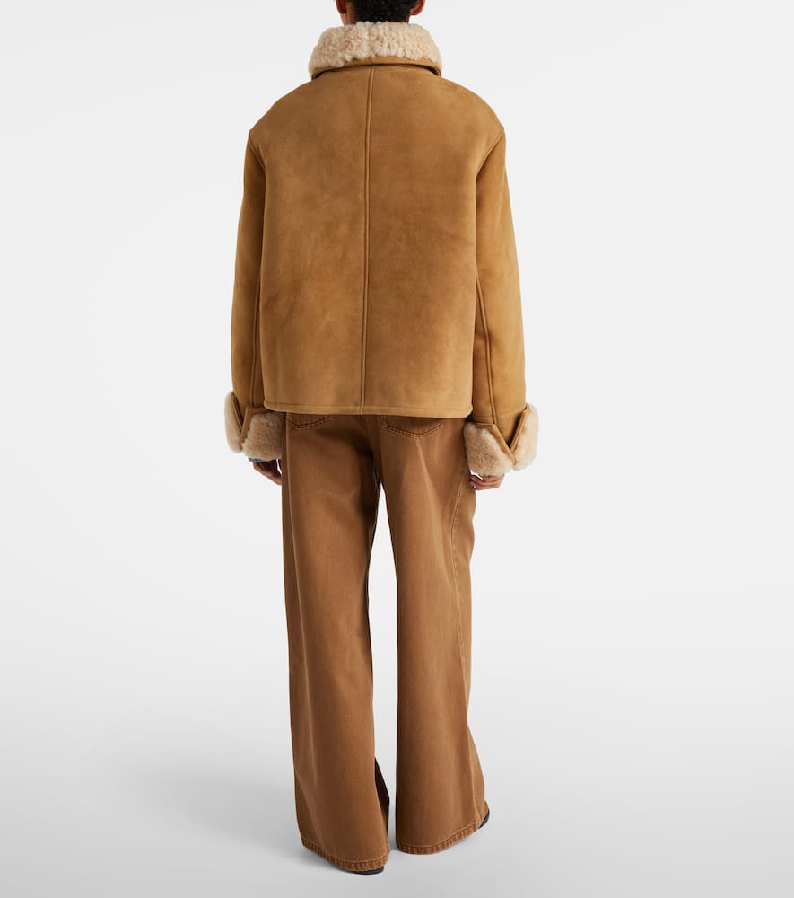 Shearling-trimmed suede jacket