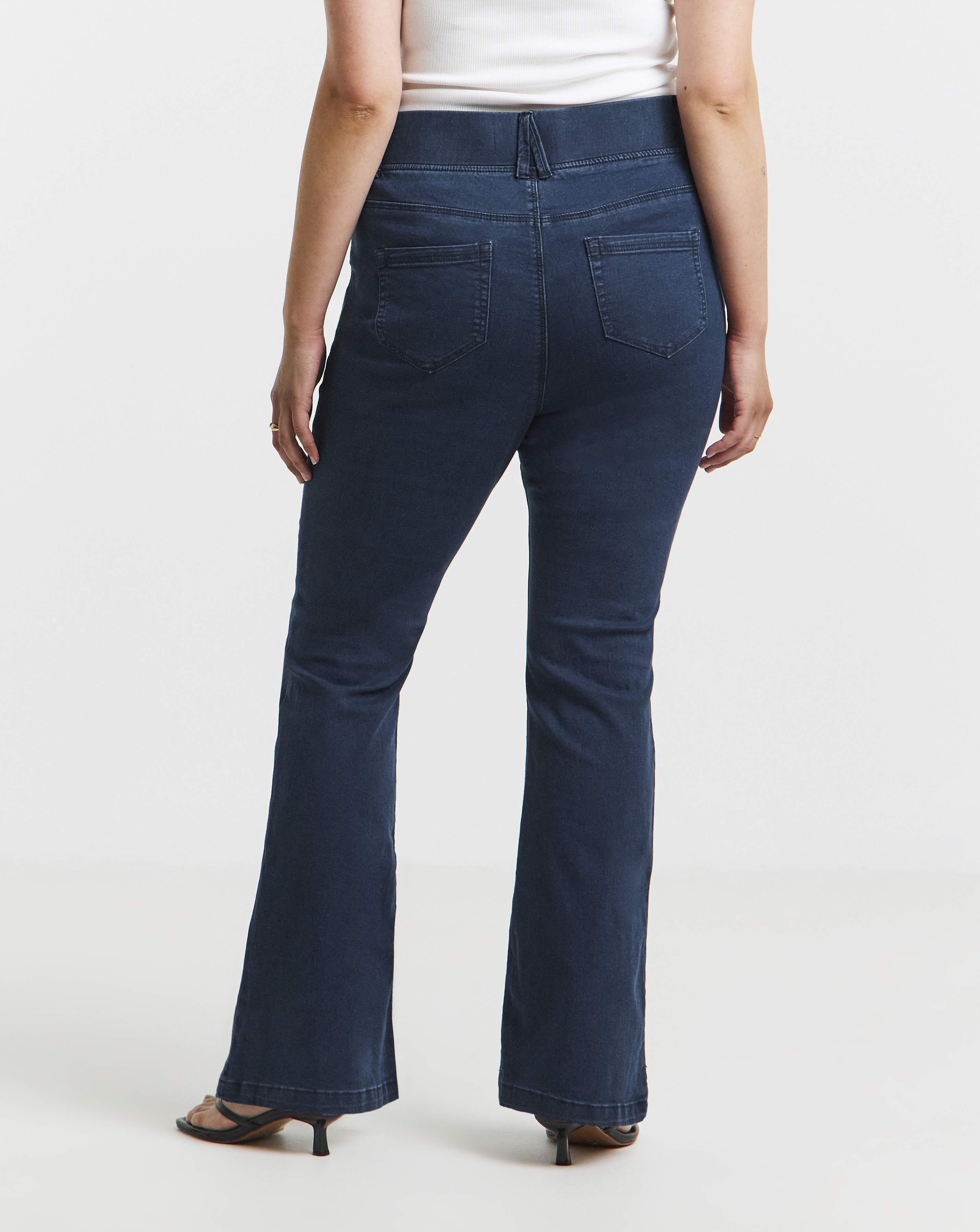 Simply Be Flared Pull On Jeggings - Blue