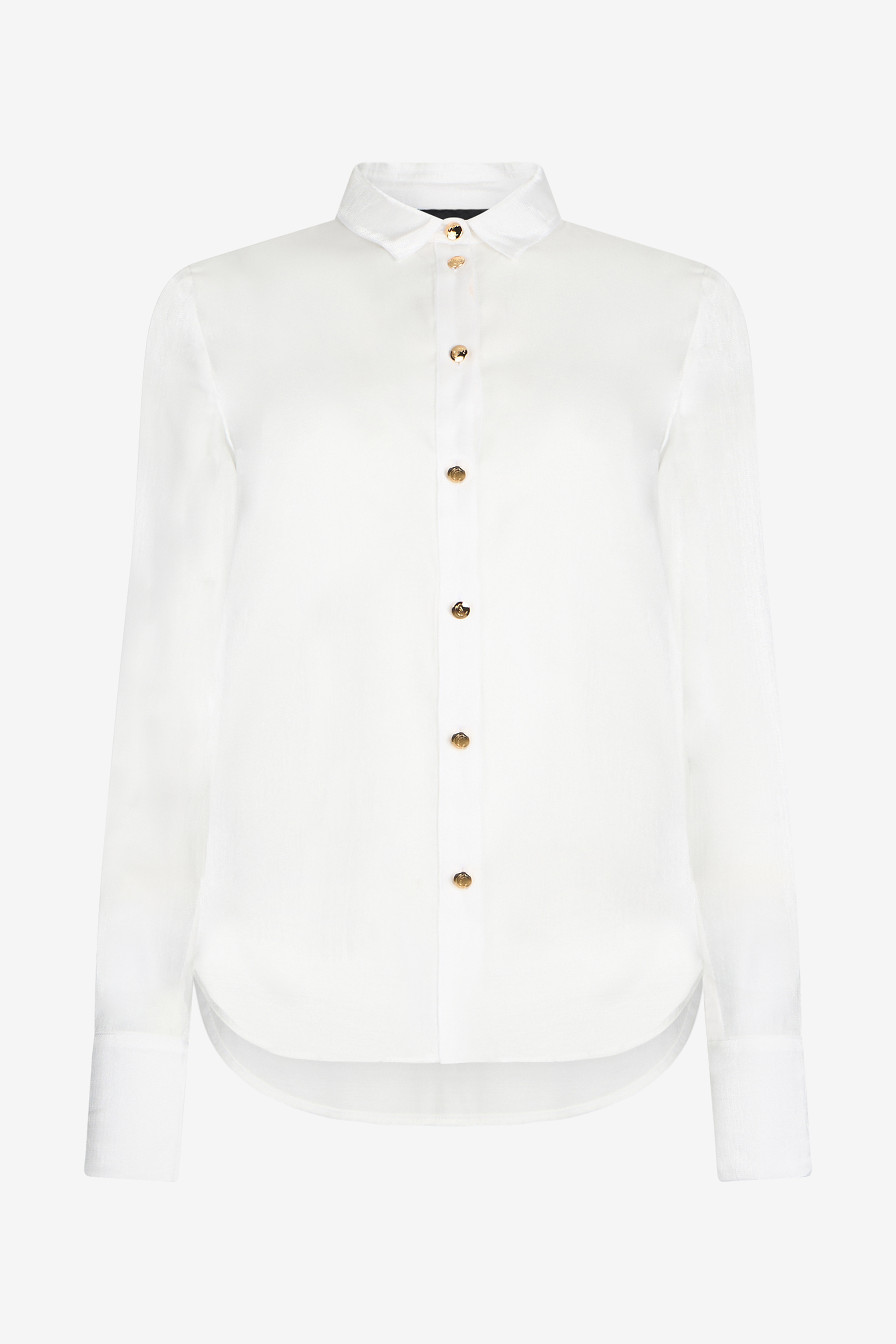 White Shirt With Gold Buttons