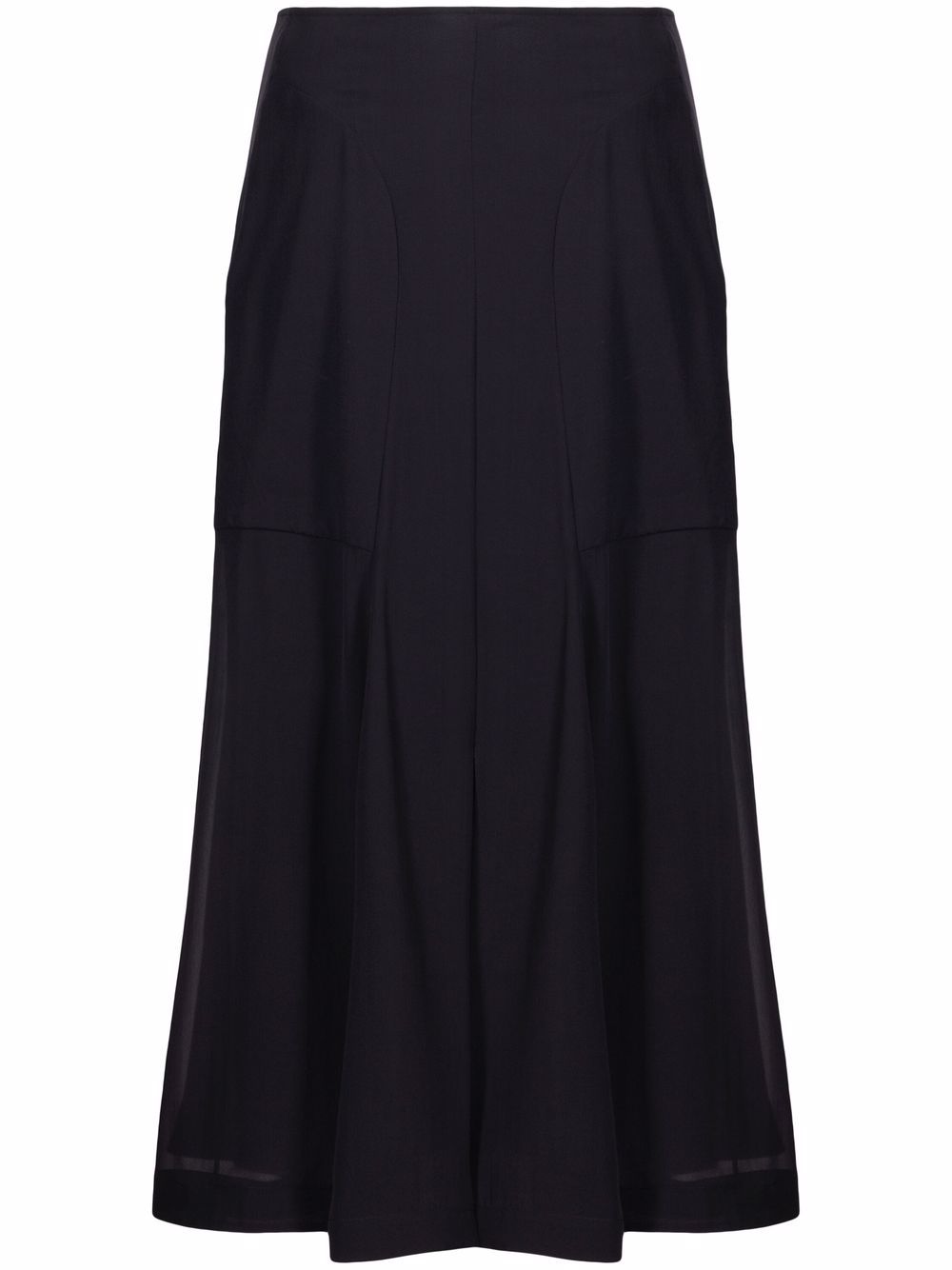 High-waisted midi skirt - Black
