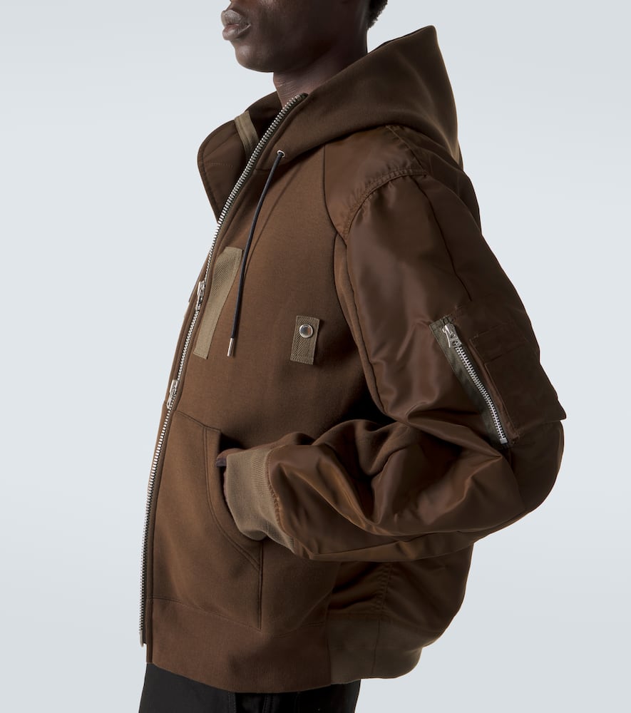 Cotton-blend and twill hoodie