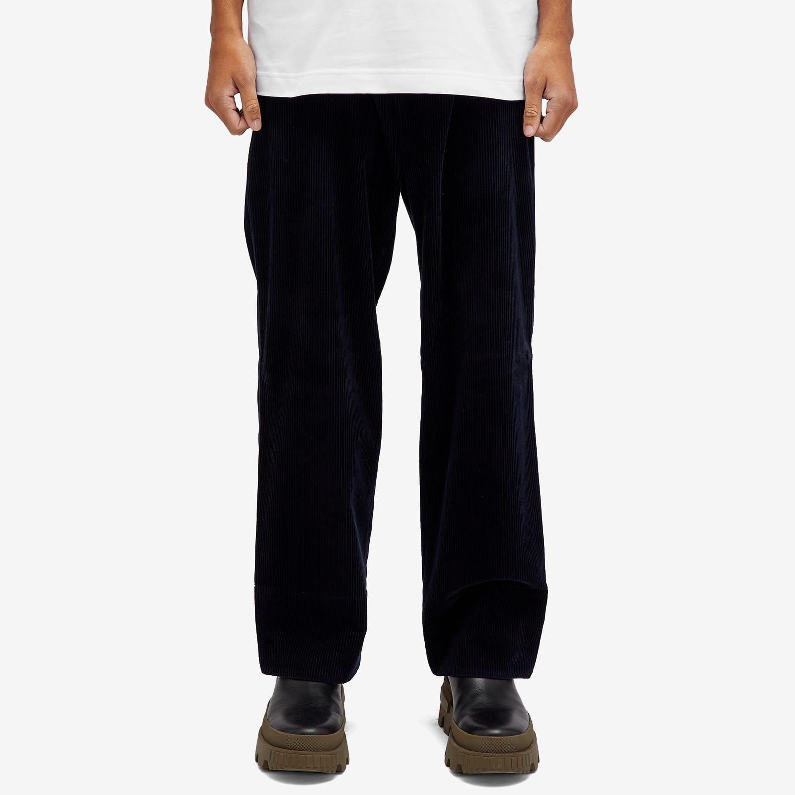 Men's Cord Drawstring Trousers in Navy