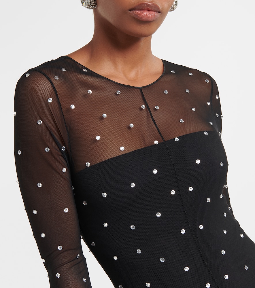 Oséree Gem embellished mesh jumpsuit