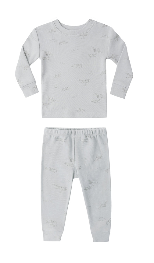 QUINCY MAE Jersey Pajama Set in Blue. - 18-24M also -18M