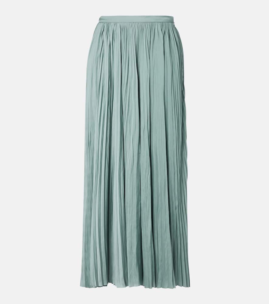 Lulu satin plissé maxi skirt