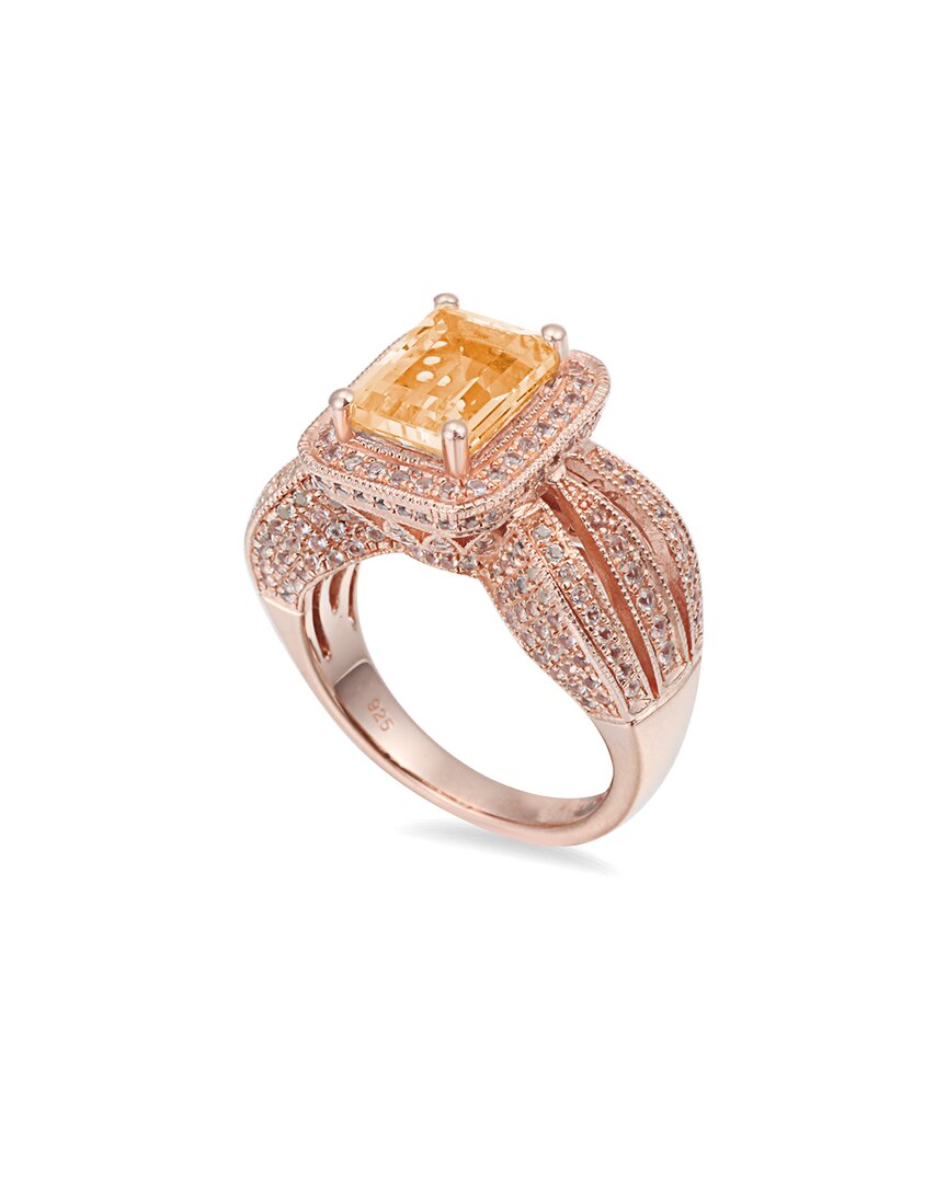 Silver 4.75 ct. tw. Citrine & White Topaz Ring