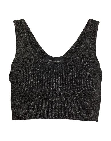 Woman Top Black Size S Viscose, Metallic Polyester