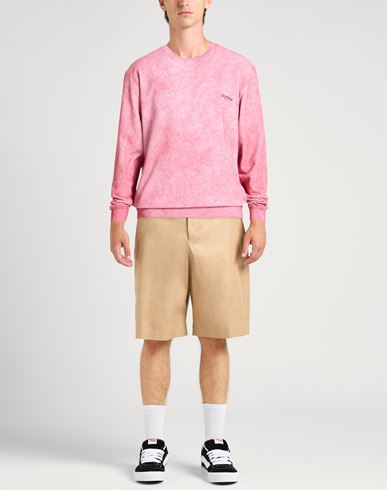 Man Sweatshirt Pink Size L Cotton, Elastane