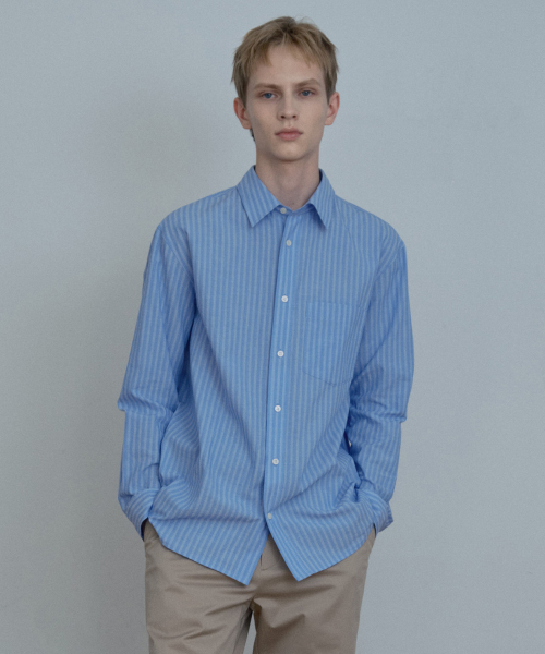 100% Cotton 30s Sercarike Stripe Oversized Shirt