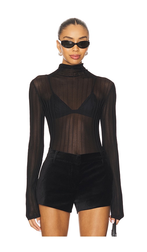 Joe's Jeans The Lana Ribbed Turtleneck Top in Black. - XS also in L, M