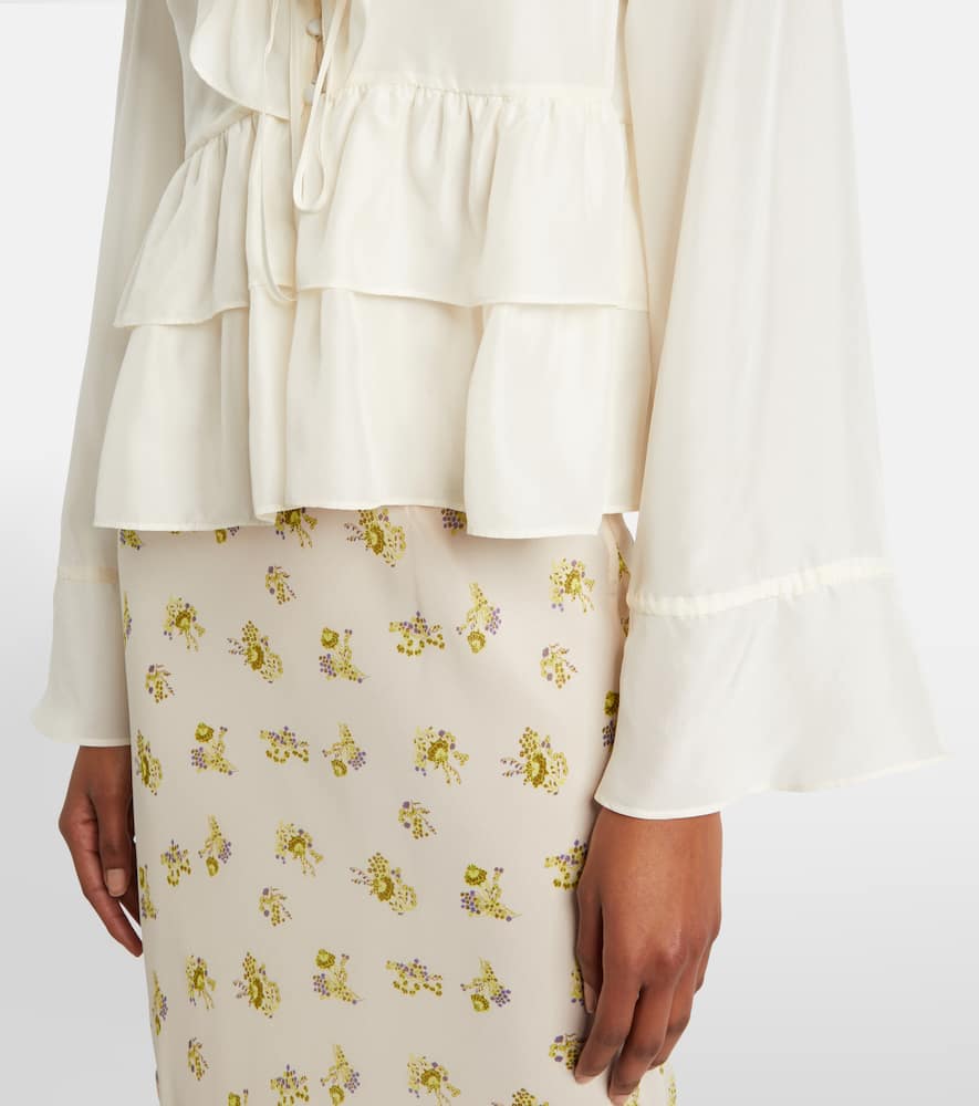 Ruffled silk shirt
