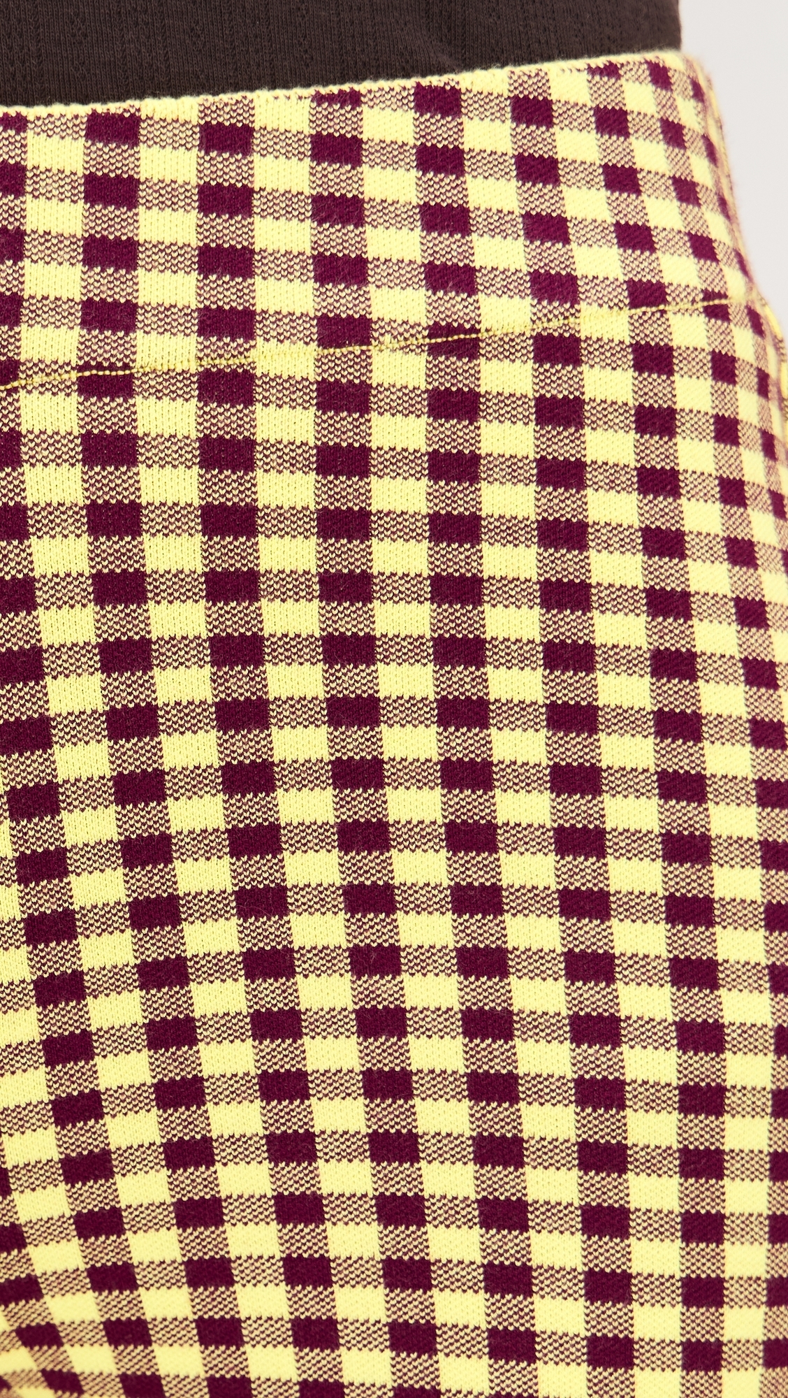 Gingham Flare Pants Burgundy/Citrine