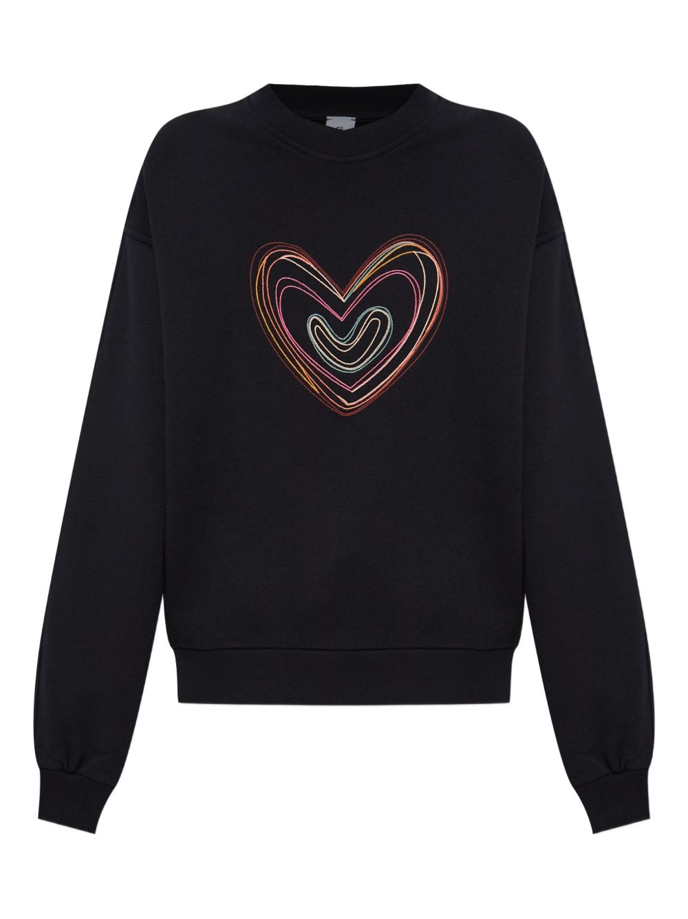 Heart-embroidered sweatshirt - Black