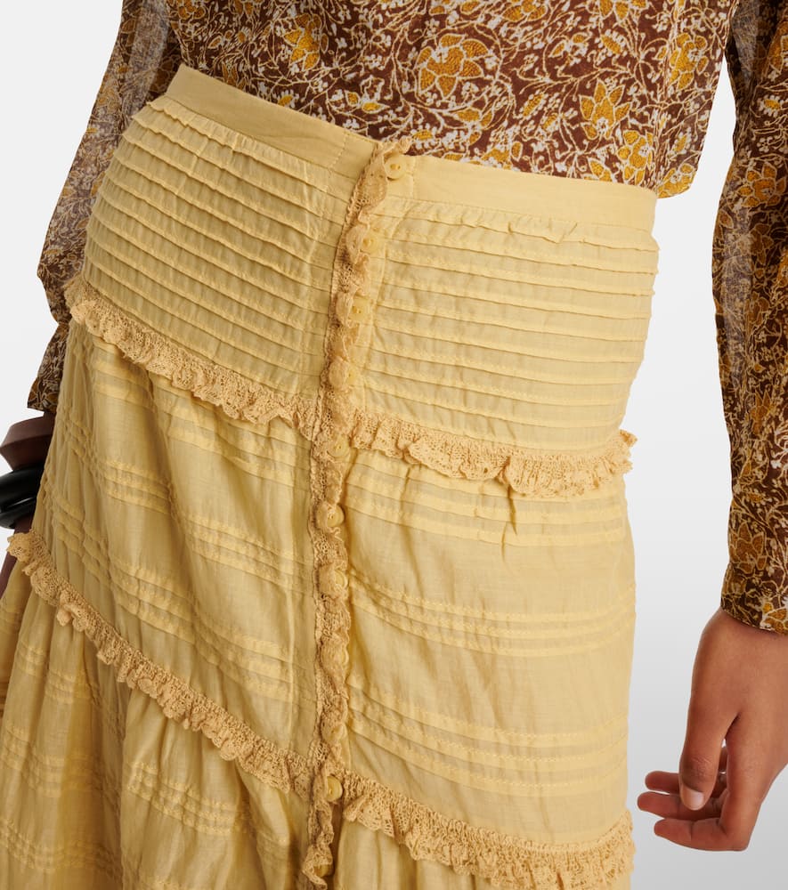 Paoline tiered cotton maxi skirt