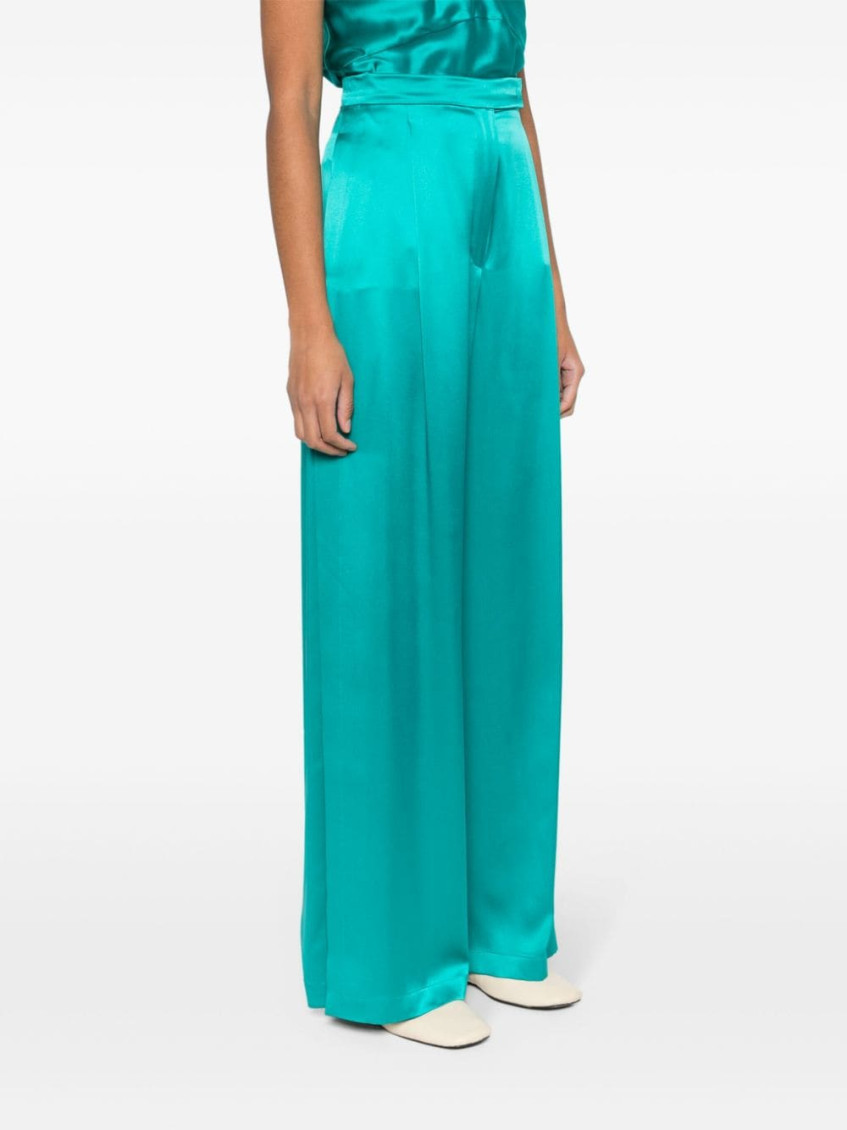- Satin Wide-leg Silk Trousers