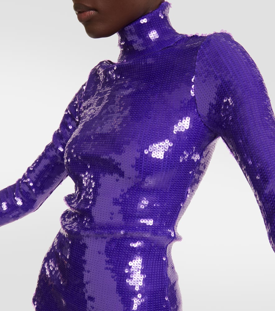 Sequined turtleneck top
