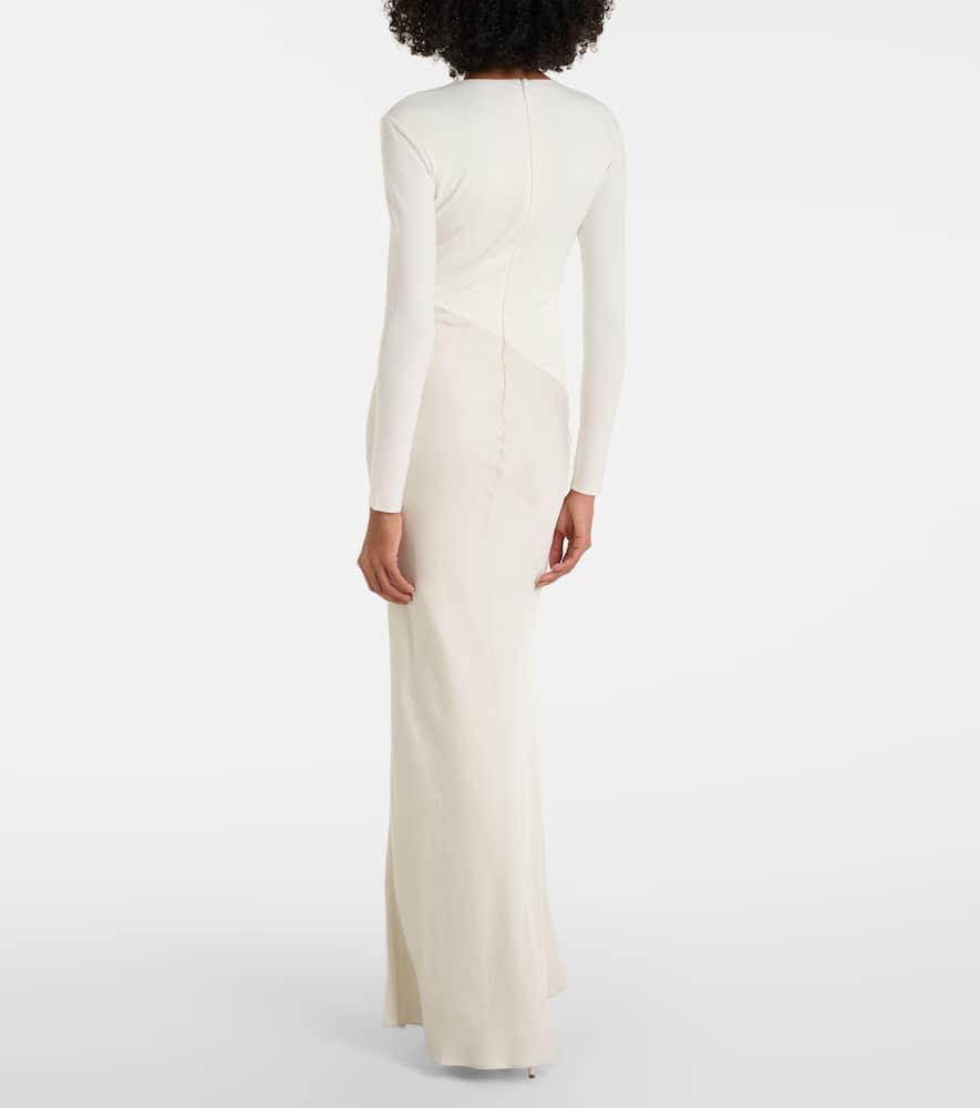 Satin and jersey gown