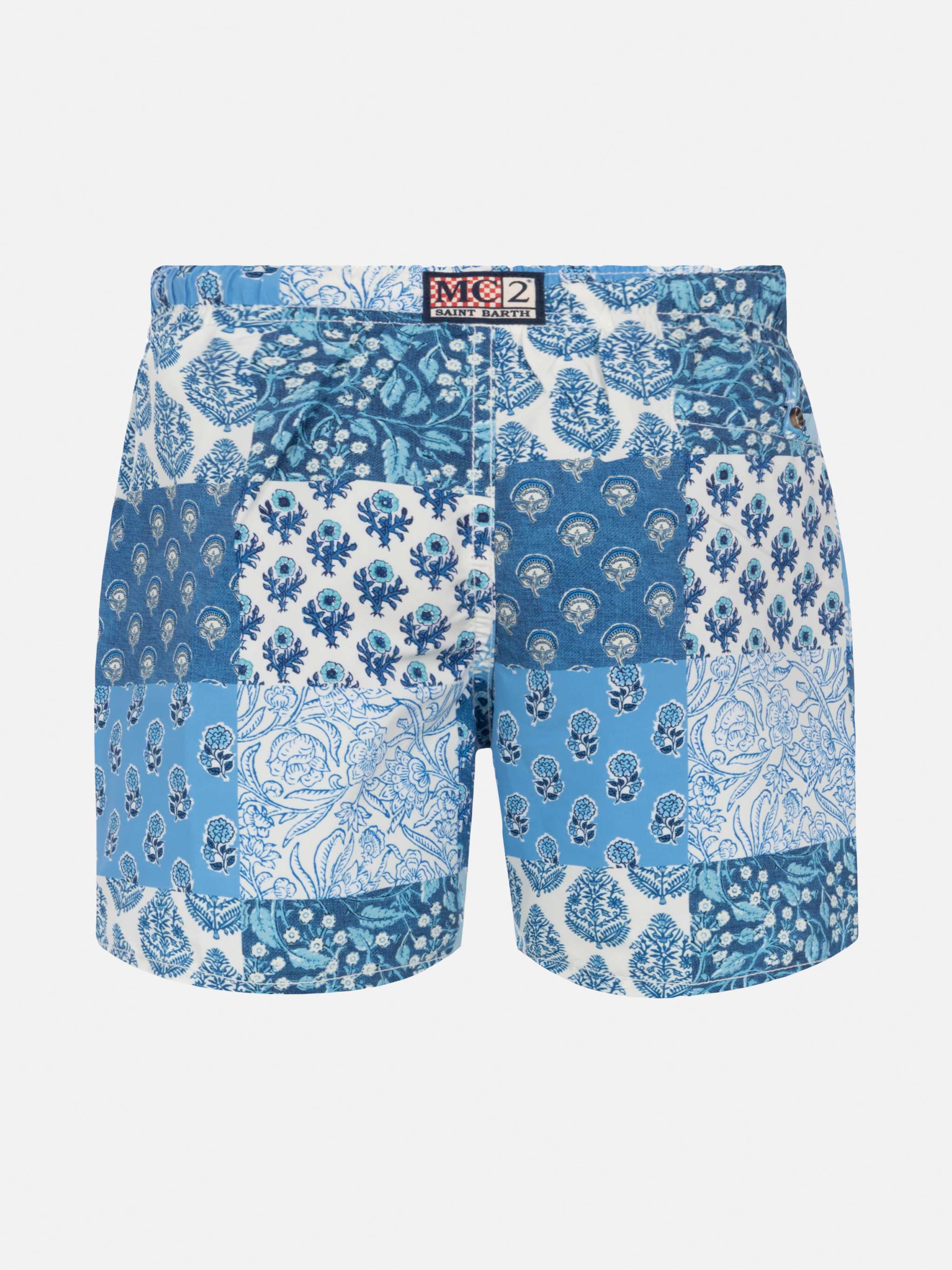 Mid-Length Swim-Shorts Caprese Jr With Floral Print Sky Swimshort