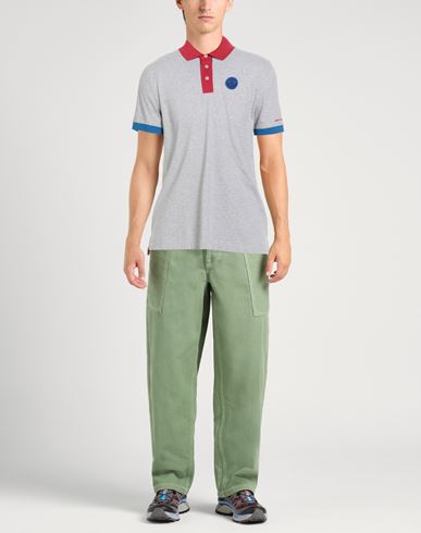 Man Polo shirt Light grey Size L Cotton, Elastane