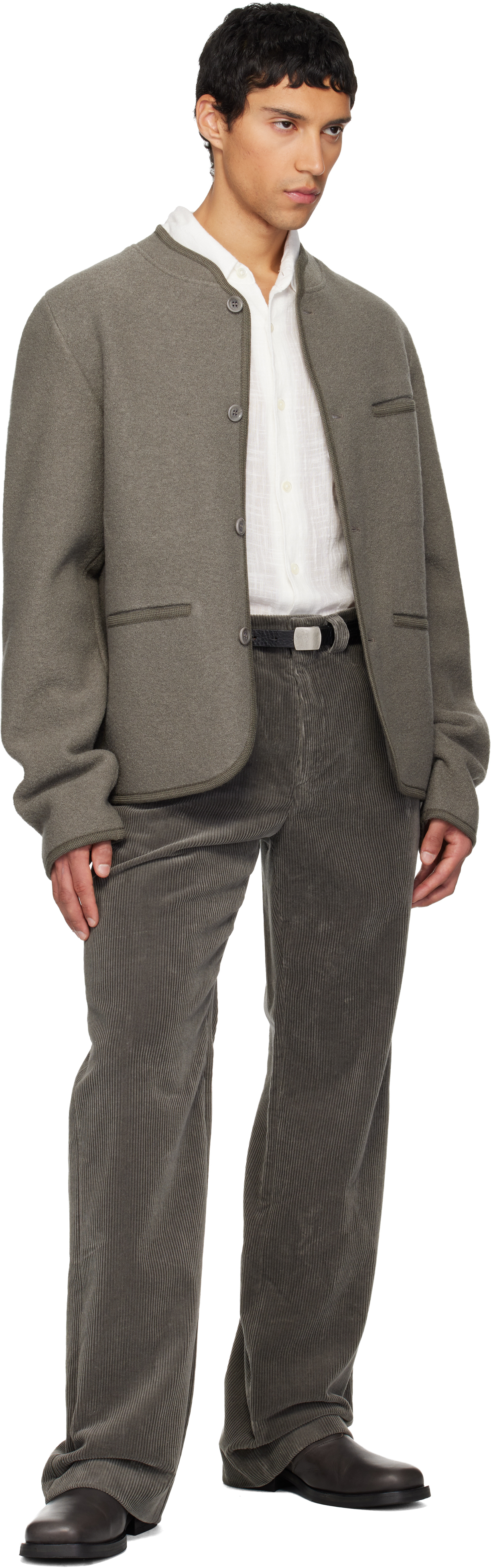 SSENSE Exclusive Gray Corduroy Trousers