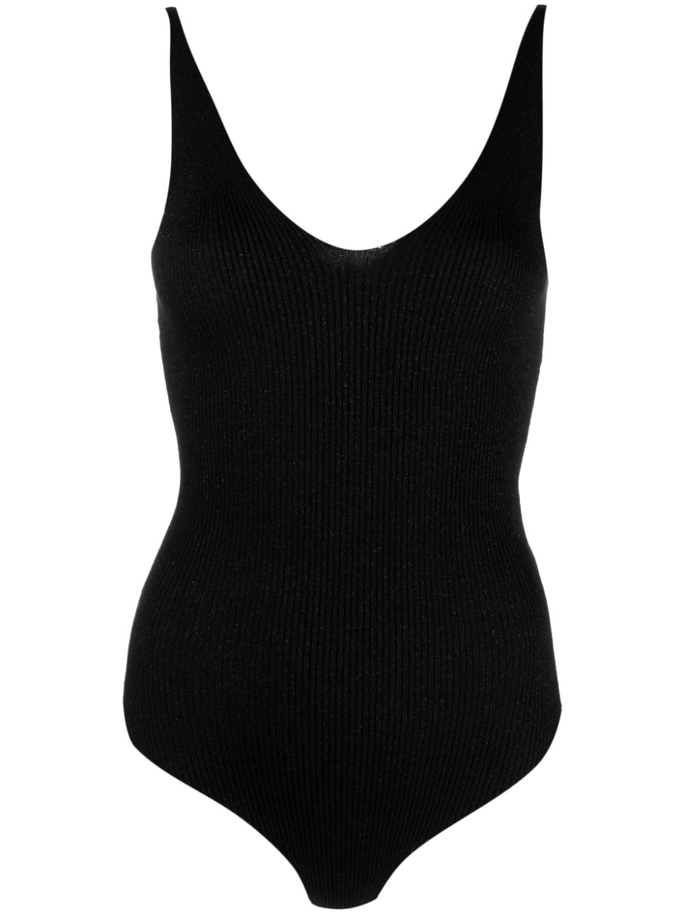 Shimmering ribbed bodysuit - Black