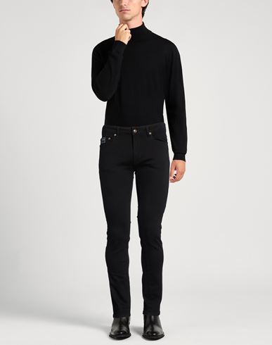 Man Jeans Black Size 34 Cotton, Elastane