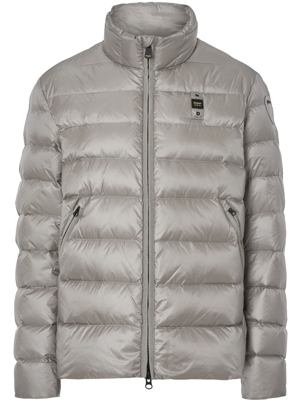 Logo-patch padded jacket - Grey