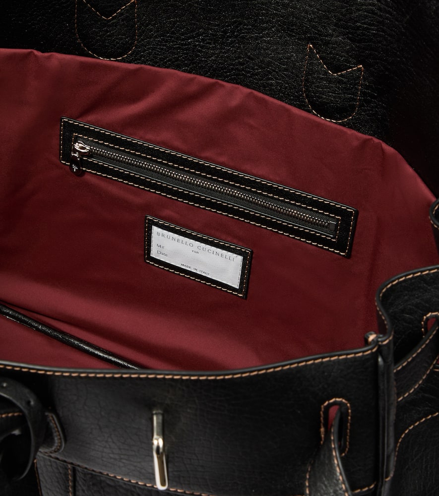 Leather tote bag