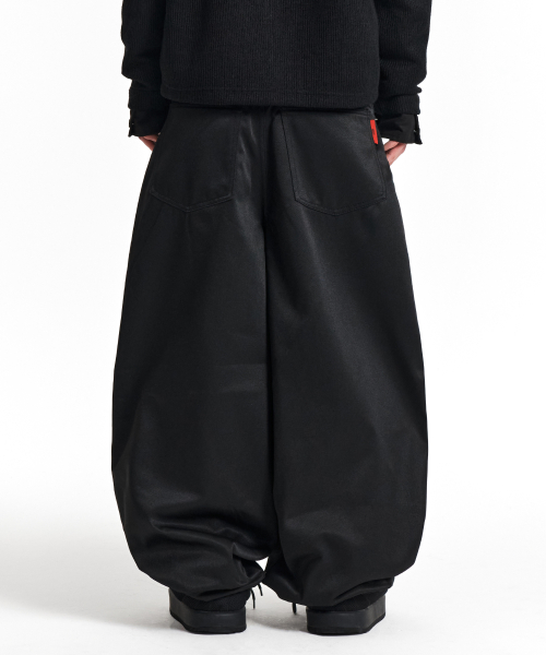 Obsidian Coated Balloon Denim Pants