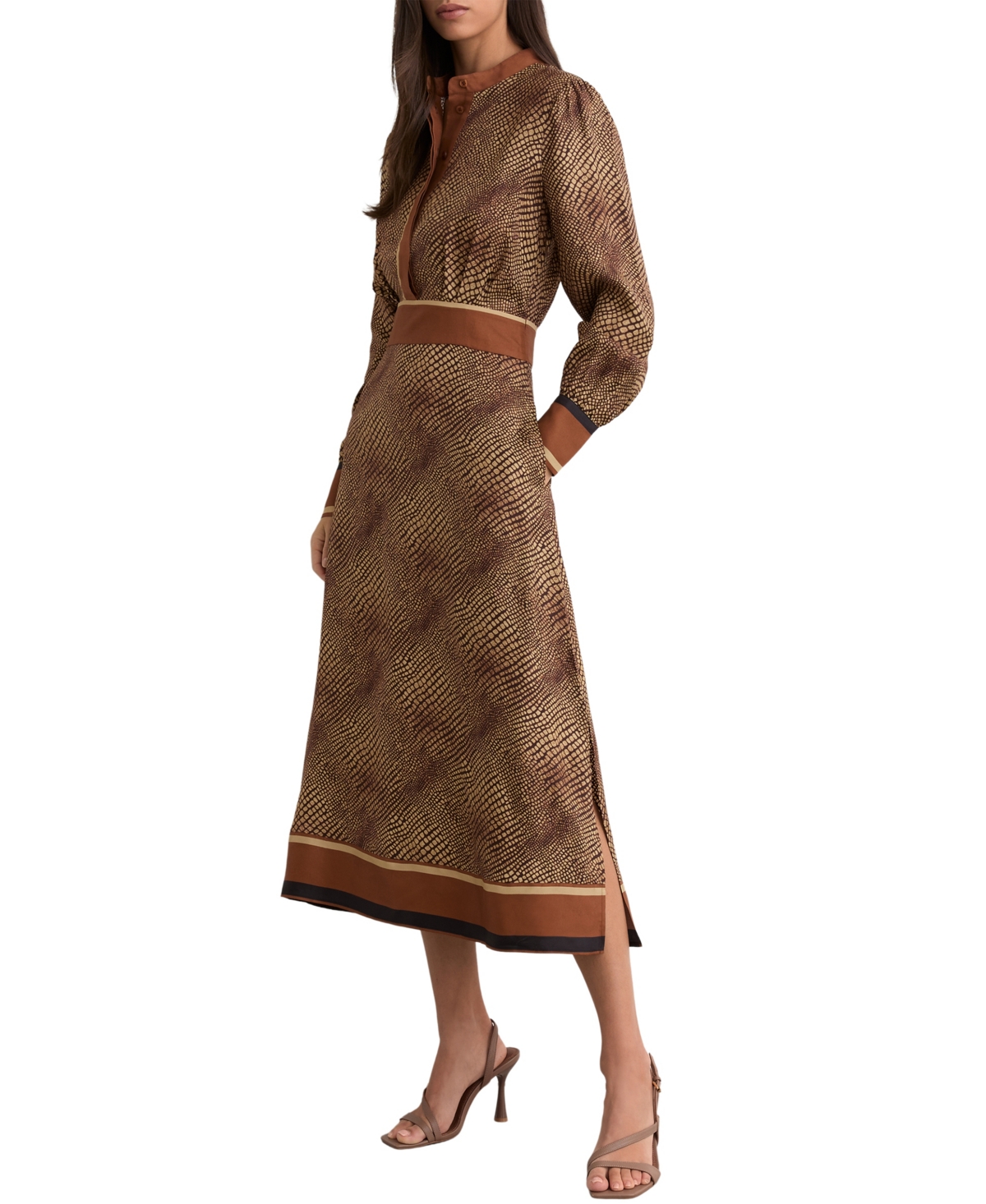 Women's Leia Animal-Print Midi Shirt Dress - Neutral