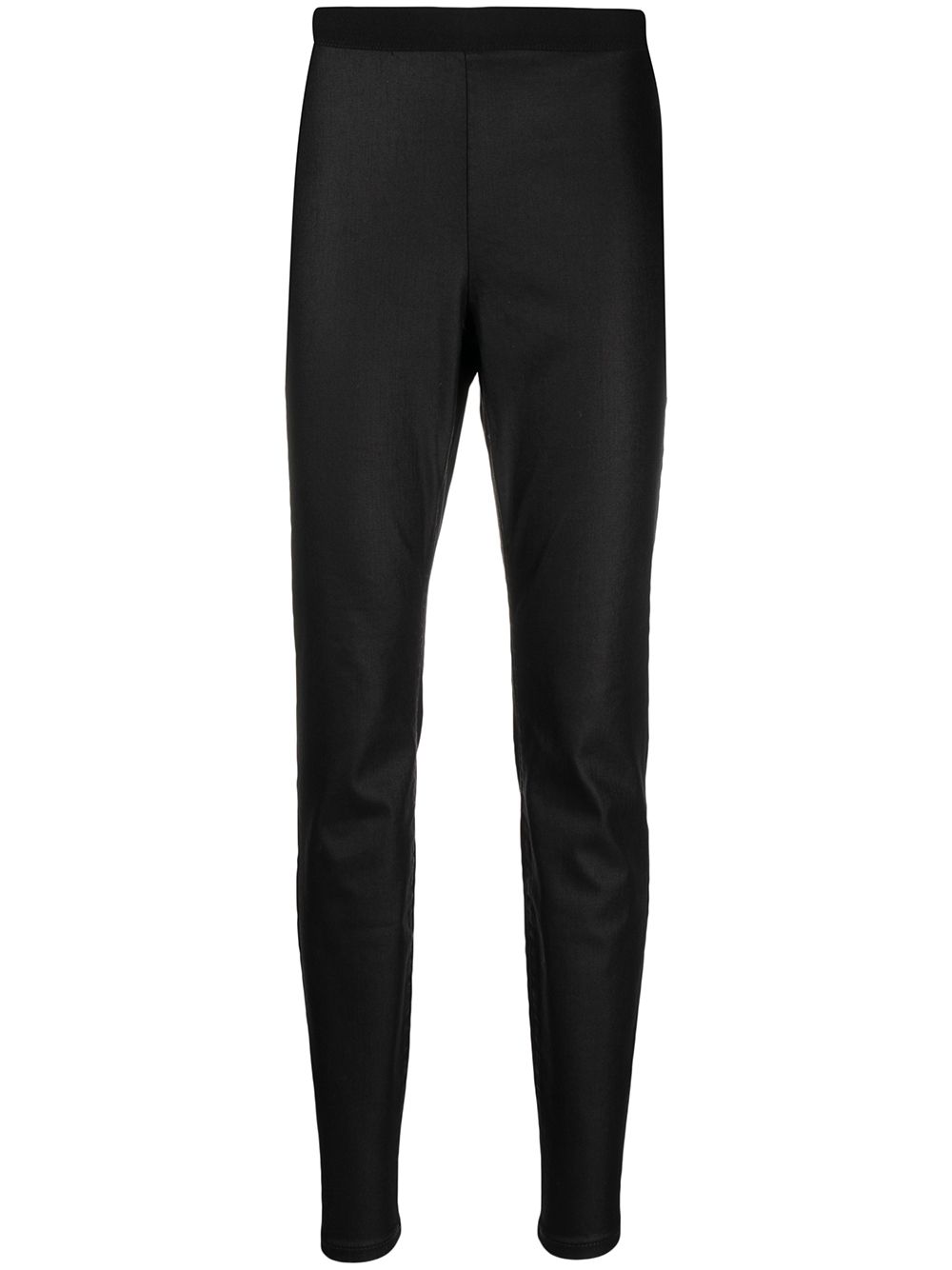 High-rise slim fit trousers - Black
