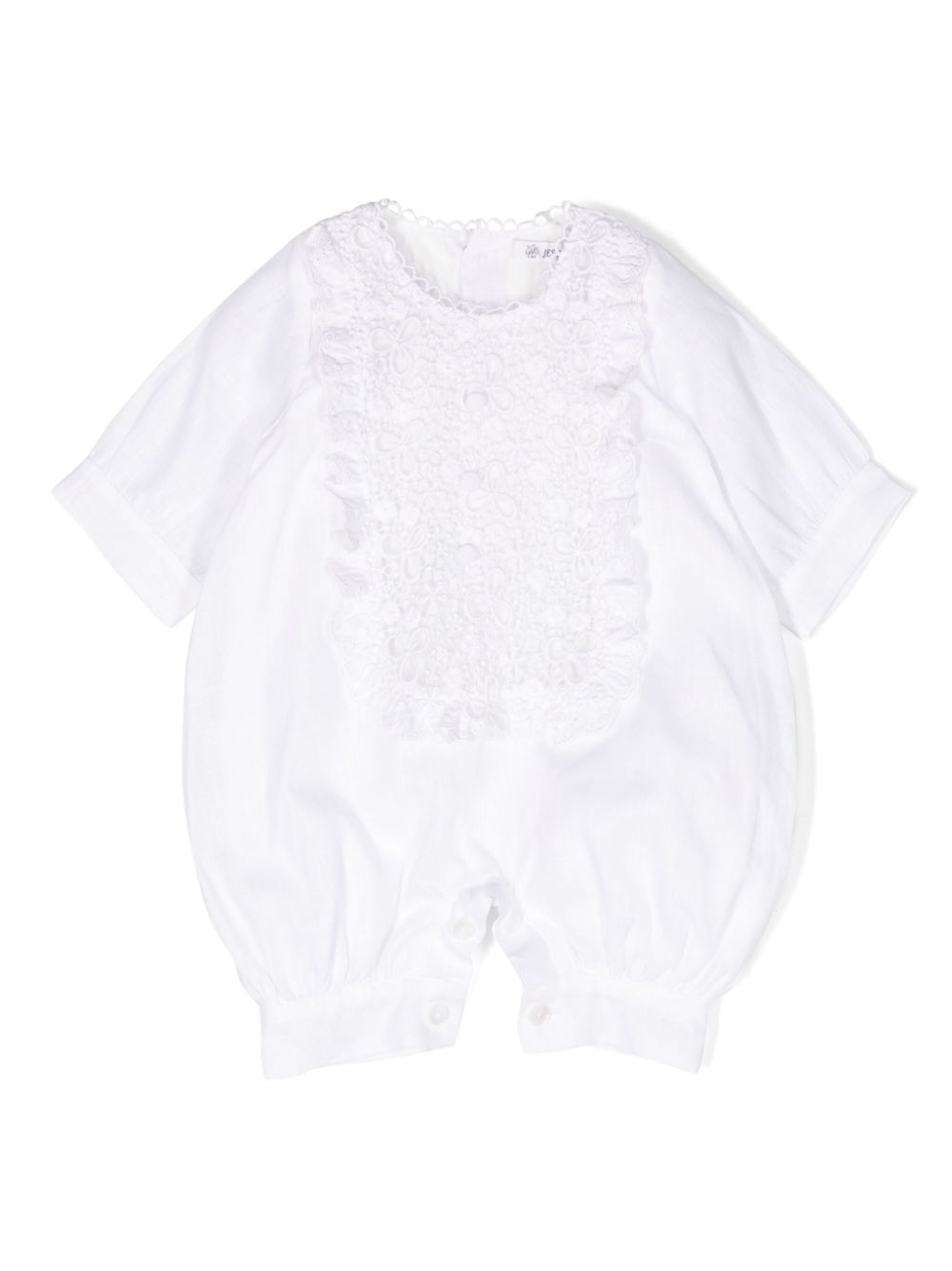Broderie-anglaise linen shortie - White