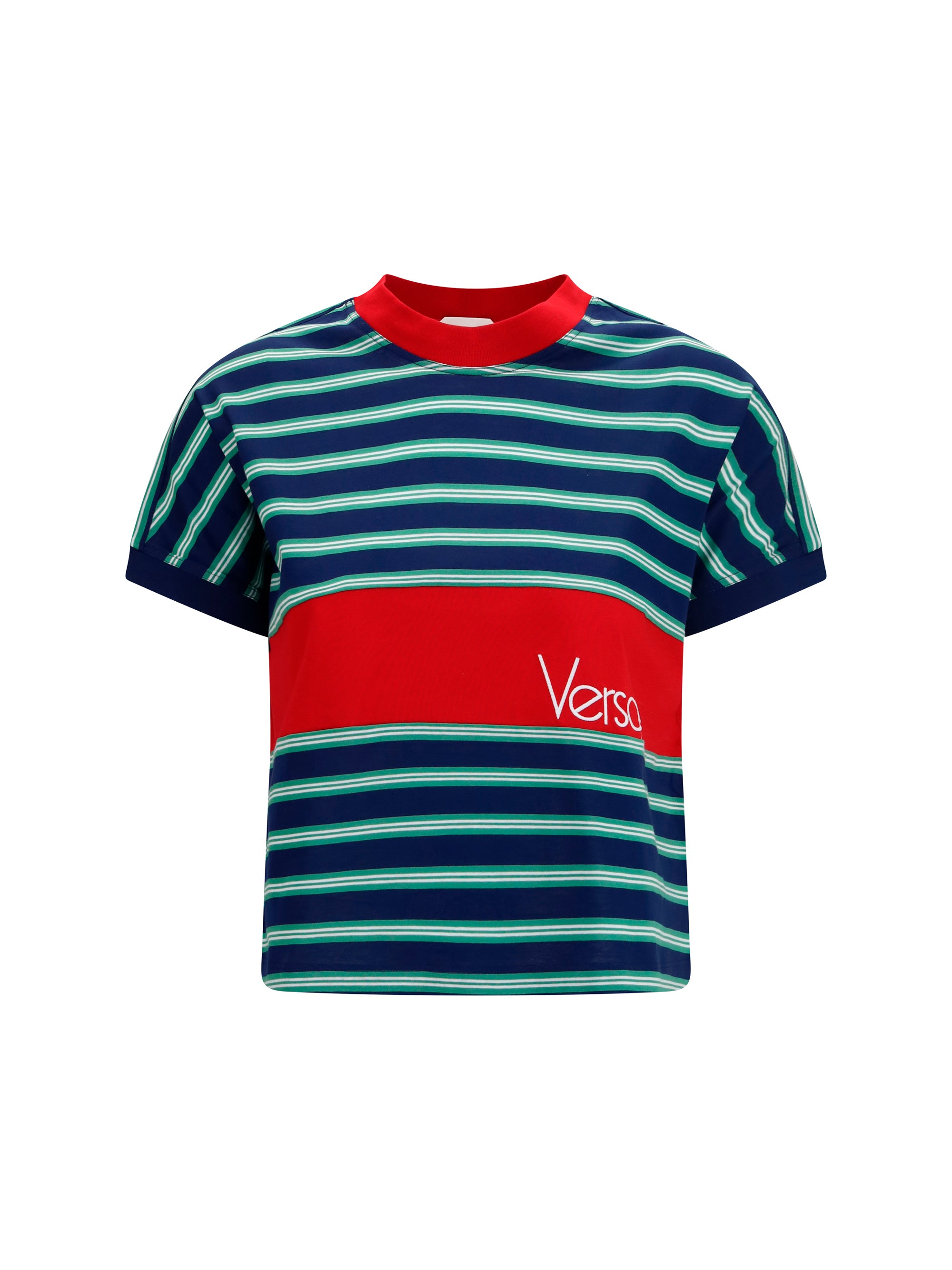 Striped Cotton T-Shirt — Navy
