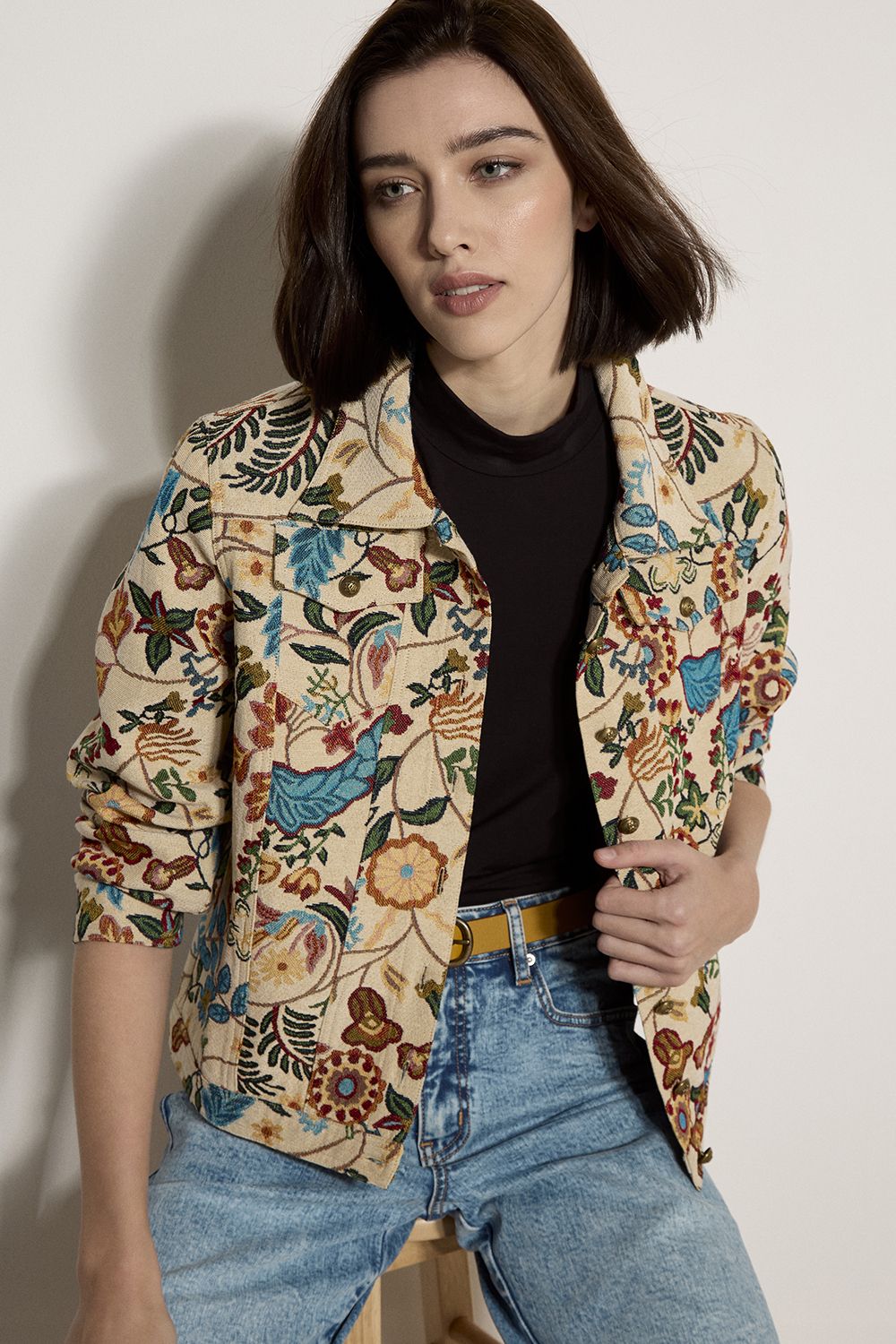 Apricot Floral Tapestry Jacket