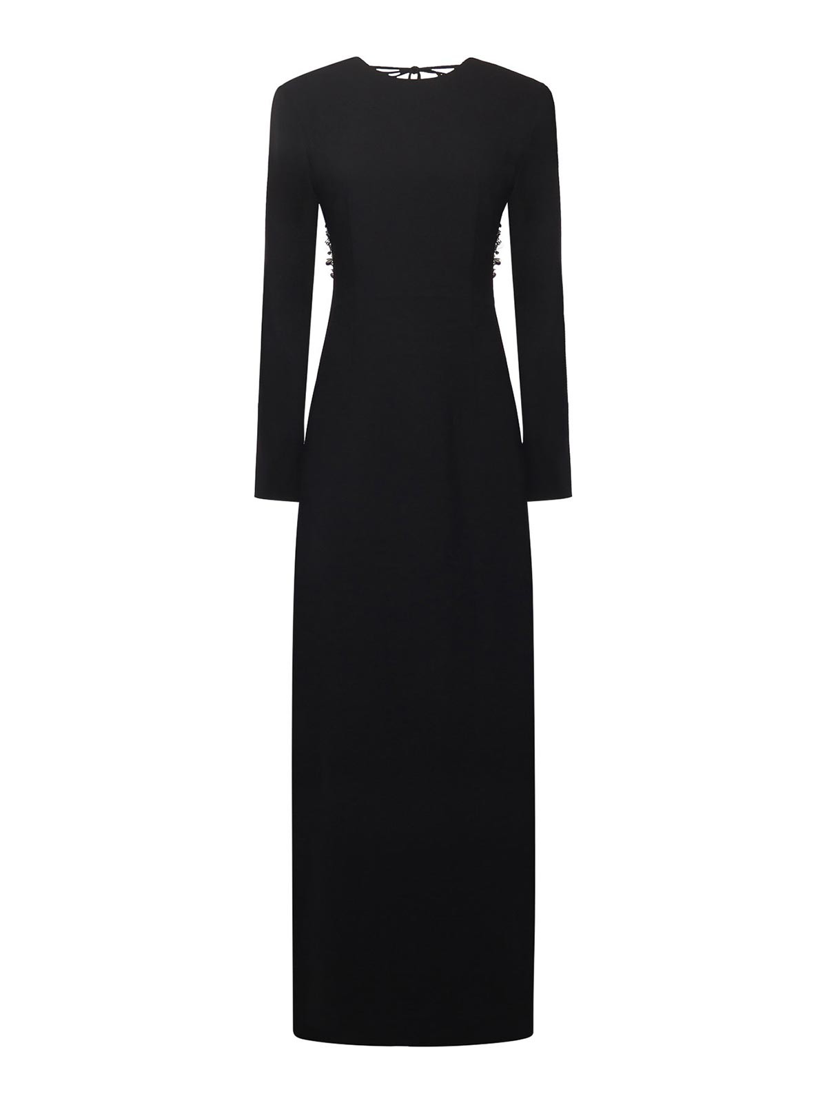Long Crepe Dress With Sequins