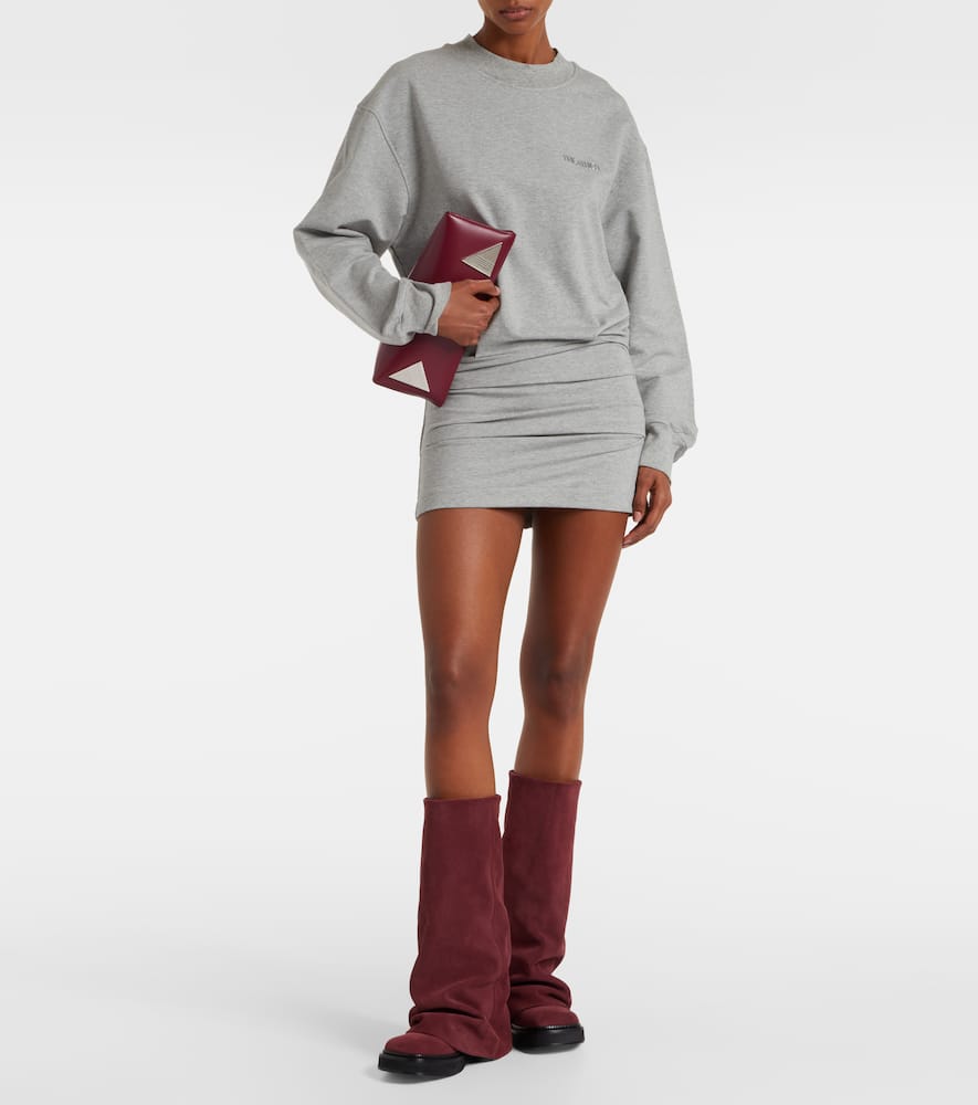 Cotton-blend jersey sweatshirt dress