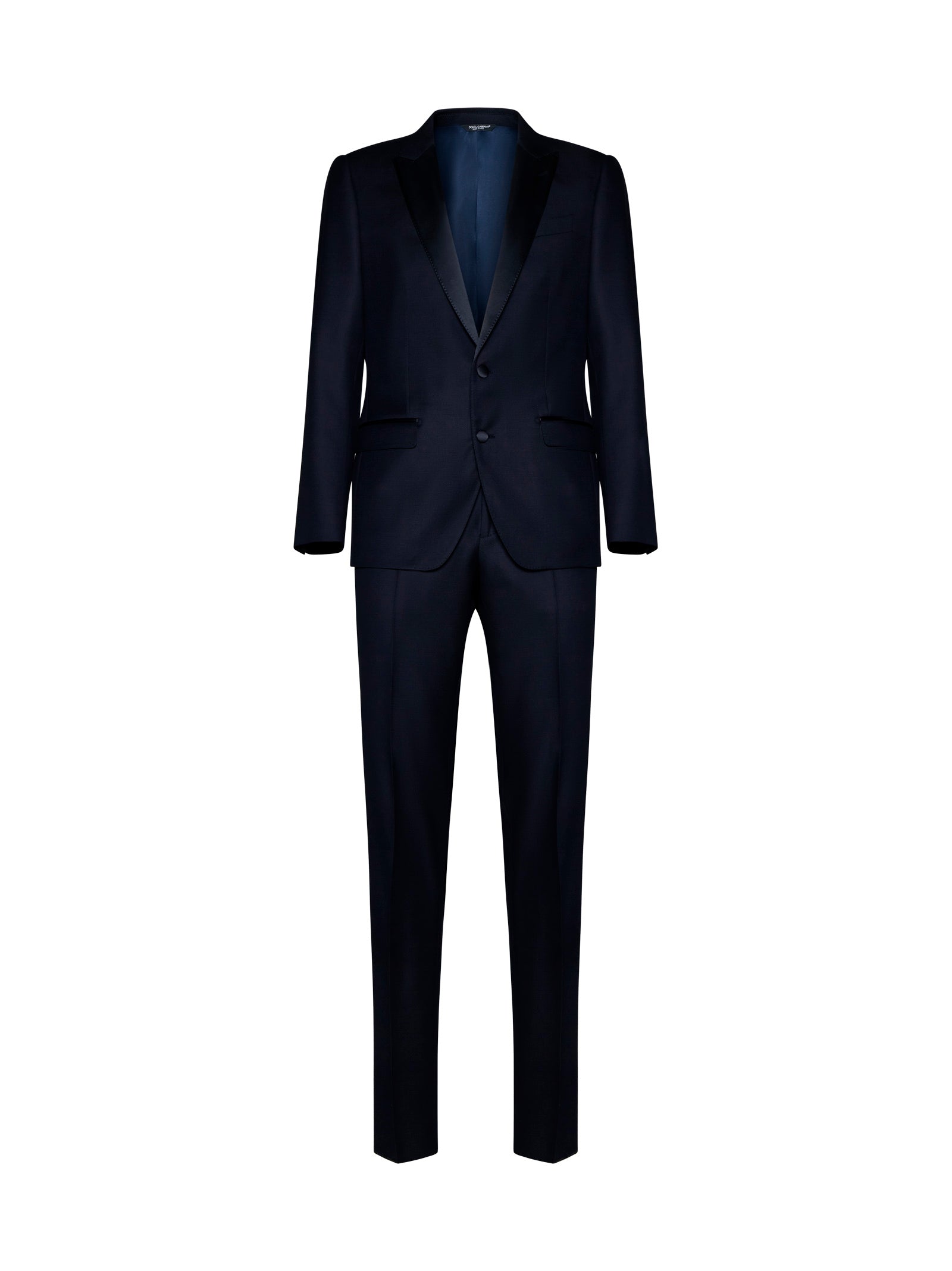 Virgin Wool and Silk Blend Pant Suit — Navy