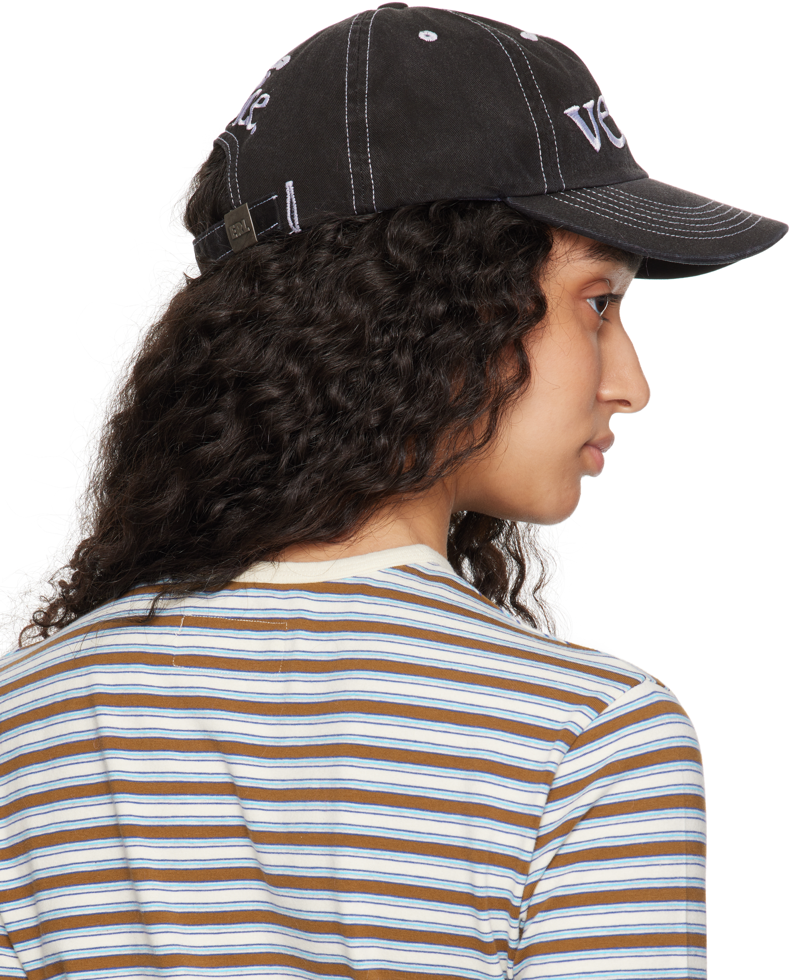 ERL Black 'Venice' Embroidered Cap