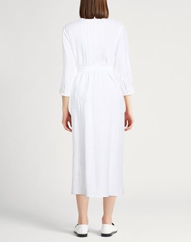 Woman Midi dress White Size 8 Linen