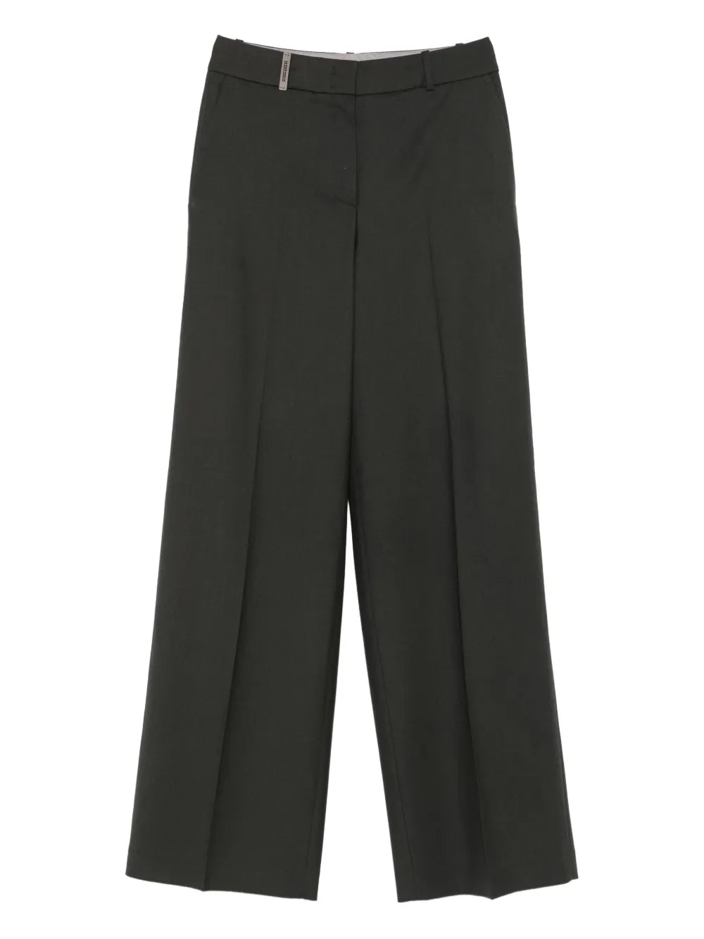 High-Waisted Wide-Leg Trousers — dark grey