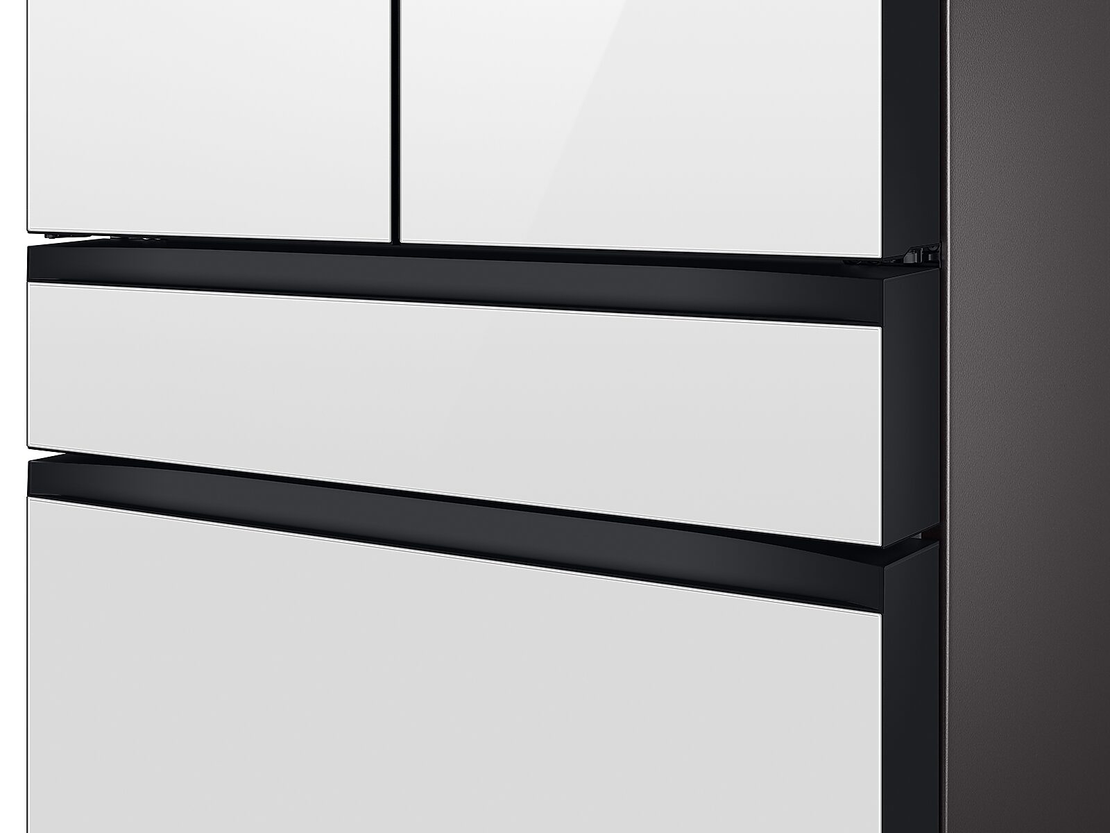 Bespoke 4-Door French Door Refrigerator (29 cu. ft.) with Beverage Center™ in White Glass (RF29BB860012AA)