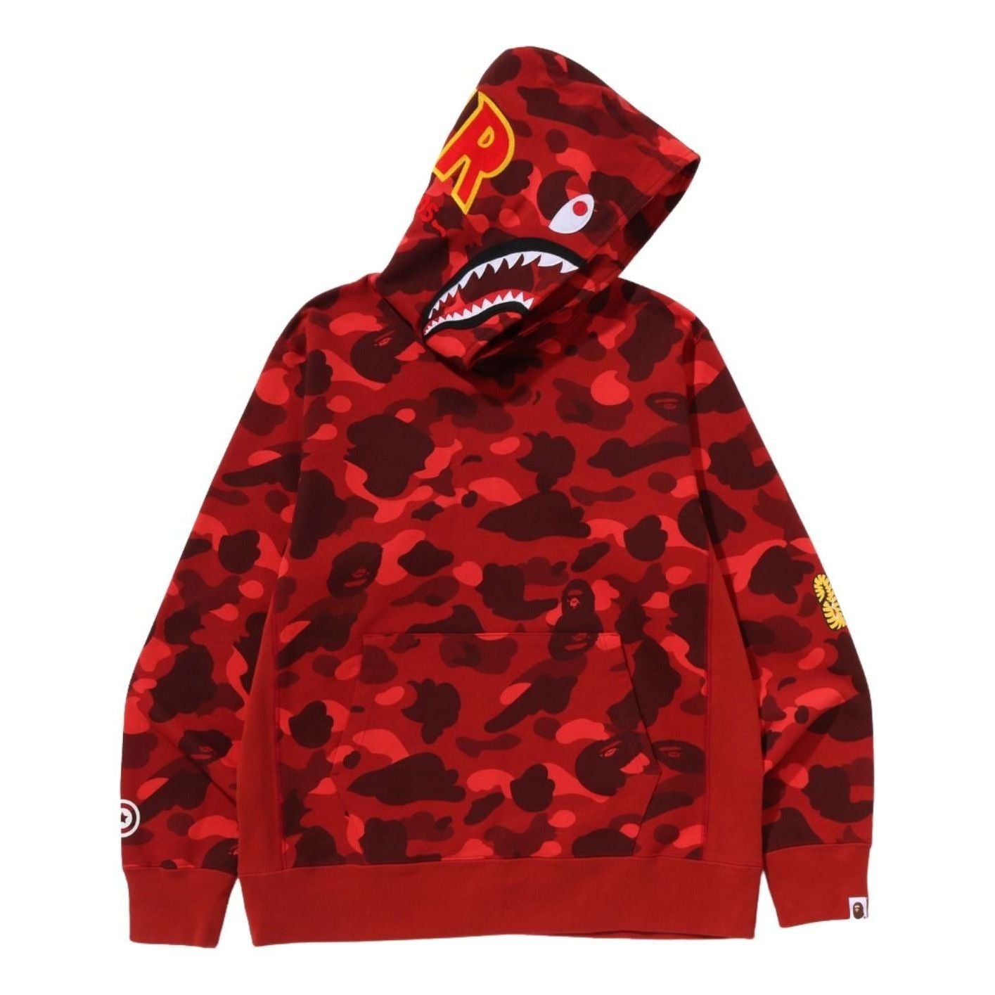 Color Camo 2Nd Shark Pullover Hoodie 'Red'