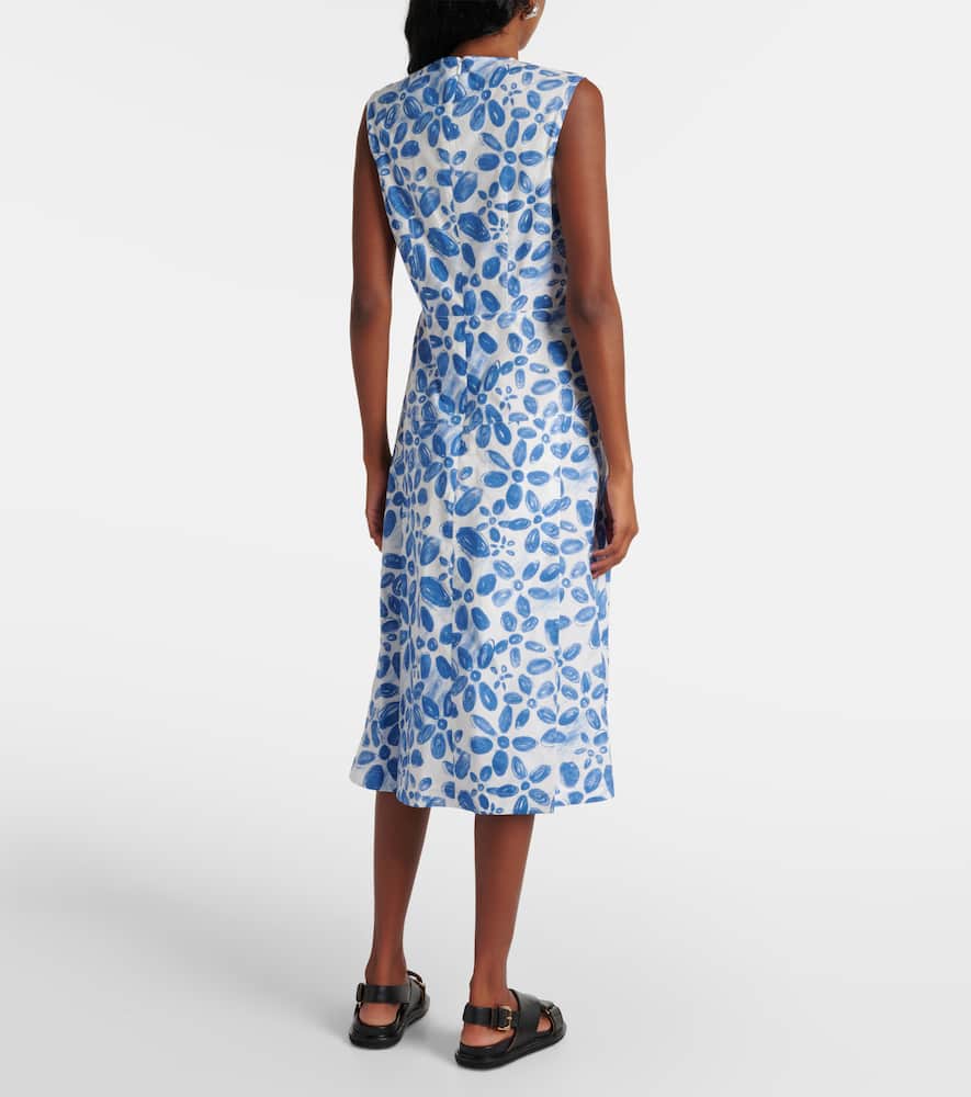 Printed cotton midi dress