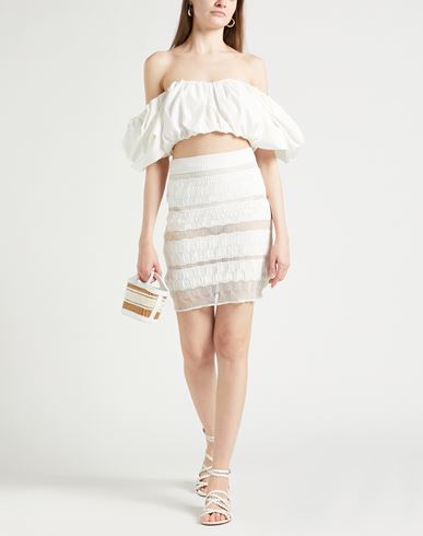 Woman Mini skirt White Size ONESIZE Polyester, Cotton, Nylon
