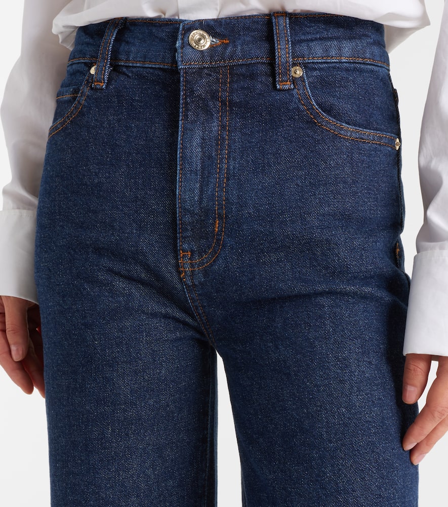 Cropped high-rise wide-leg jeans