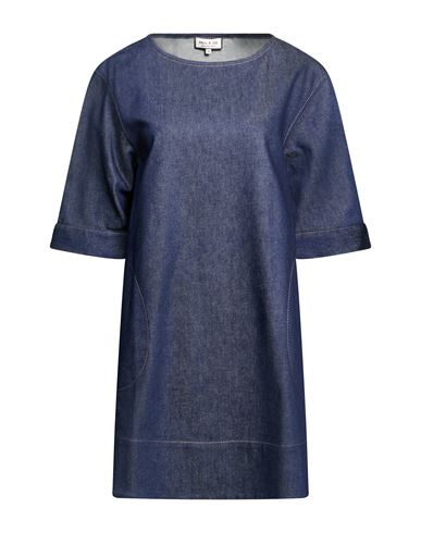 Woman Mini dress Blue Size 2 Cotton, Elastane