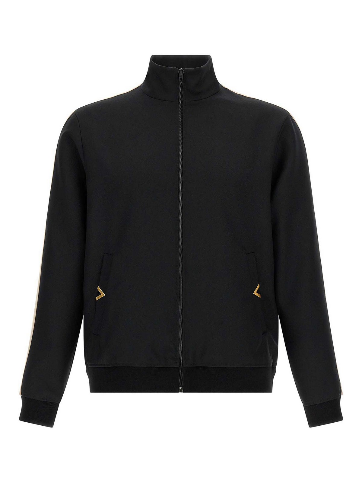 Valentino Garavani - vgold stripe sweatshirt rib cuffs hem pocket